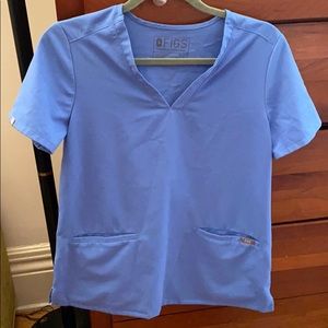Figs Ceil Blue Scrub Top